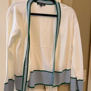 Stateside varsity style Cardigan with Green and blue Accents
